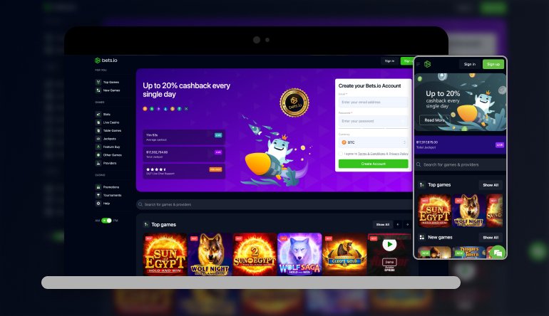 Bets.io casino screenshot