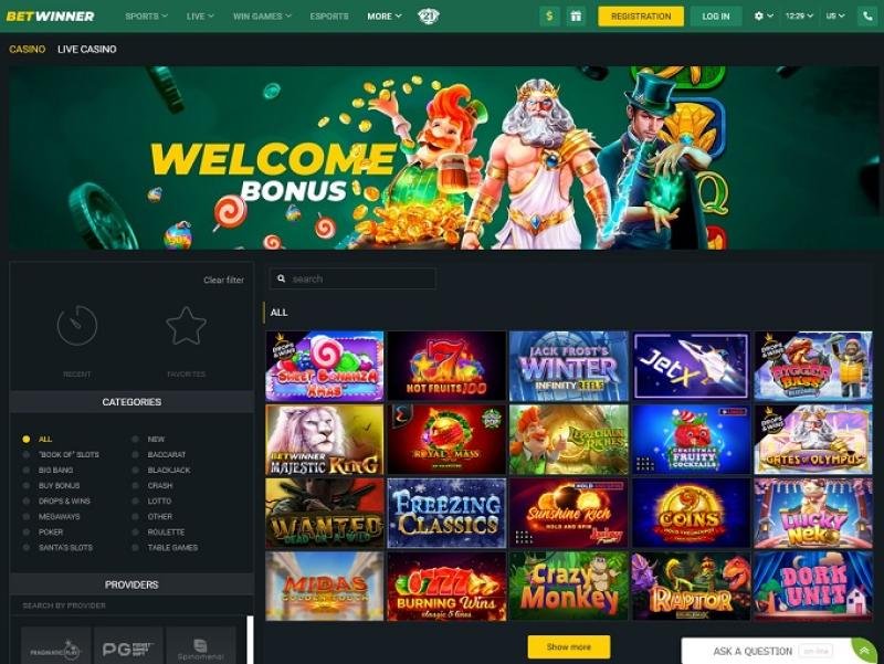 Betwinner casino screenshot