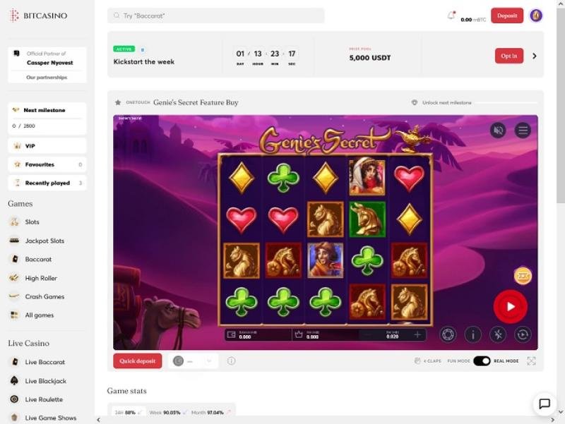 Bitcasino.io casino screenshot