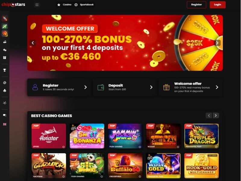 Chipstars casino screenshot
