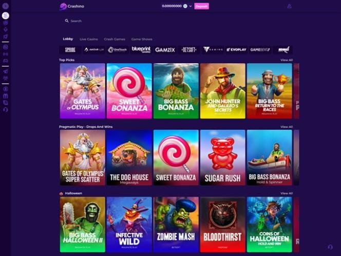 Crashino casino screenshot