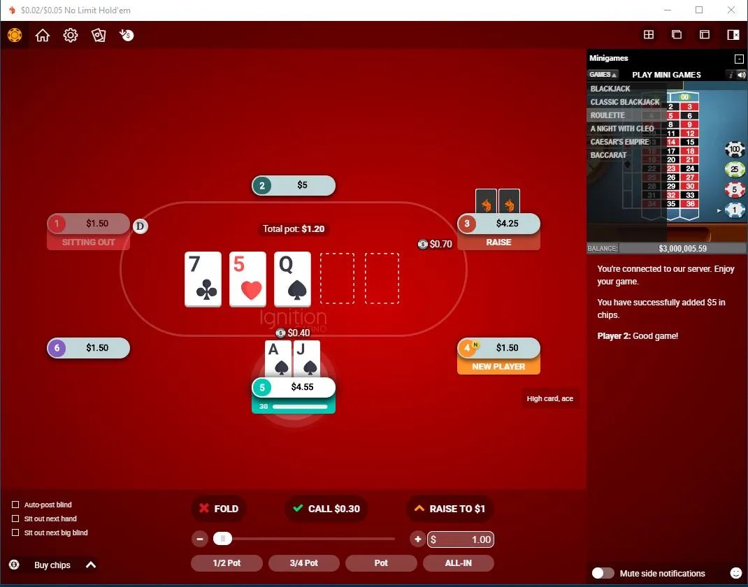 Ignition casino screenshot
