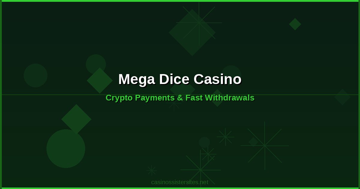 Mega Dice Casino - casino payment methods and crypto not on gamstop