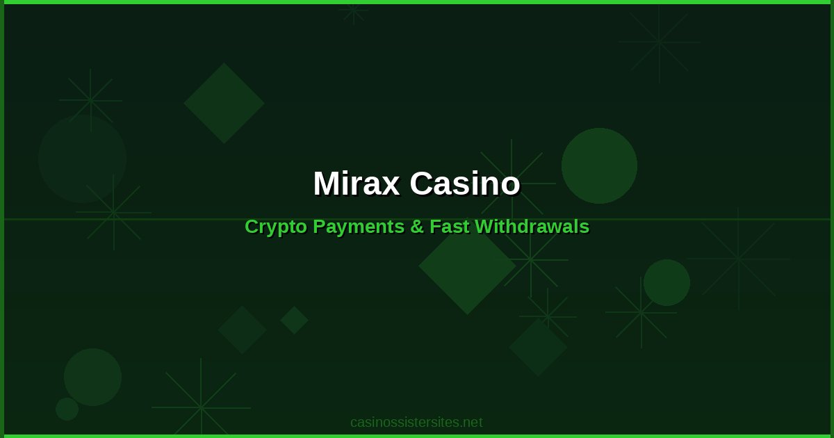 Mirax Casino - casino payment methods and crypto not on gamstop