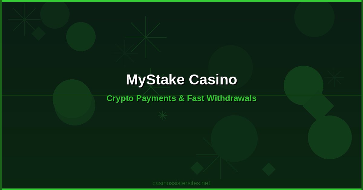 MyStake Casino - casino payment methods and crypto not on gamstop