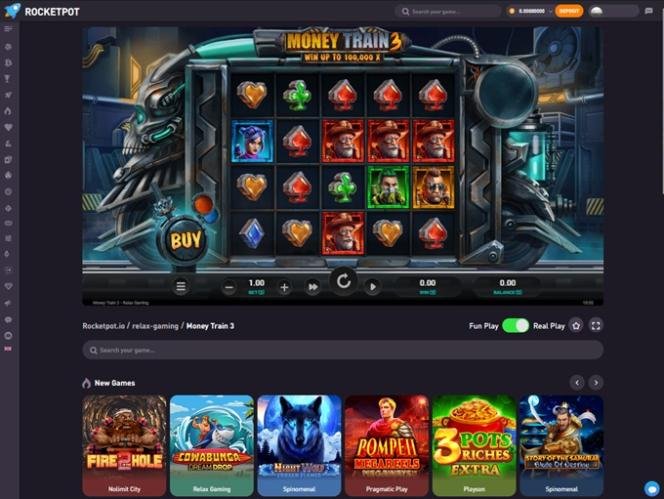 Rocketpot casino screenshot