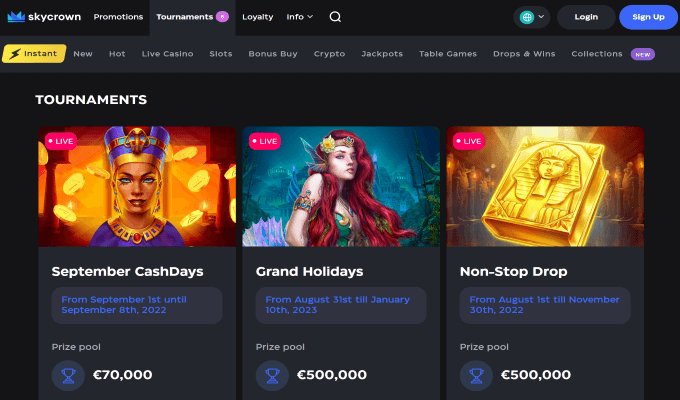 Skycrown casino screenshot