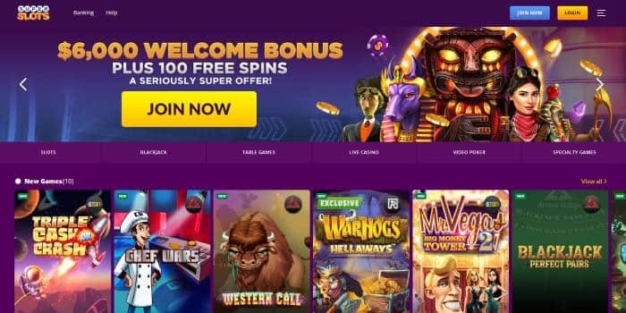 SuperSlots casino screenshot