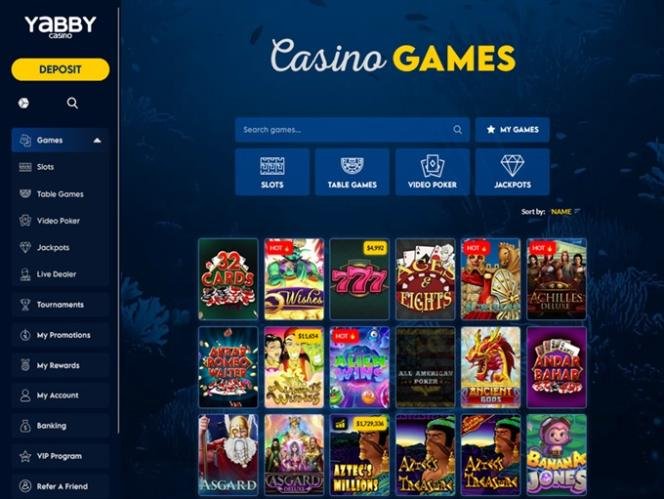 Yabby casino screenshot